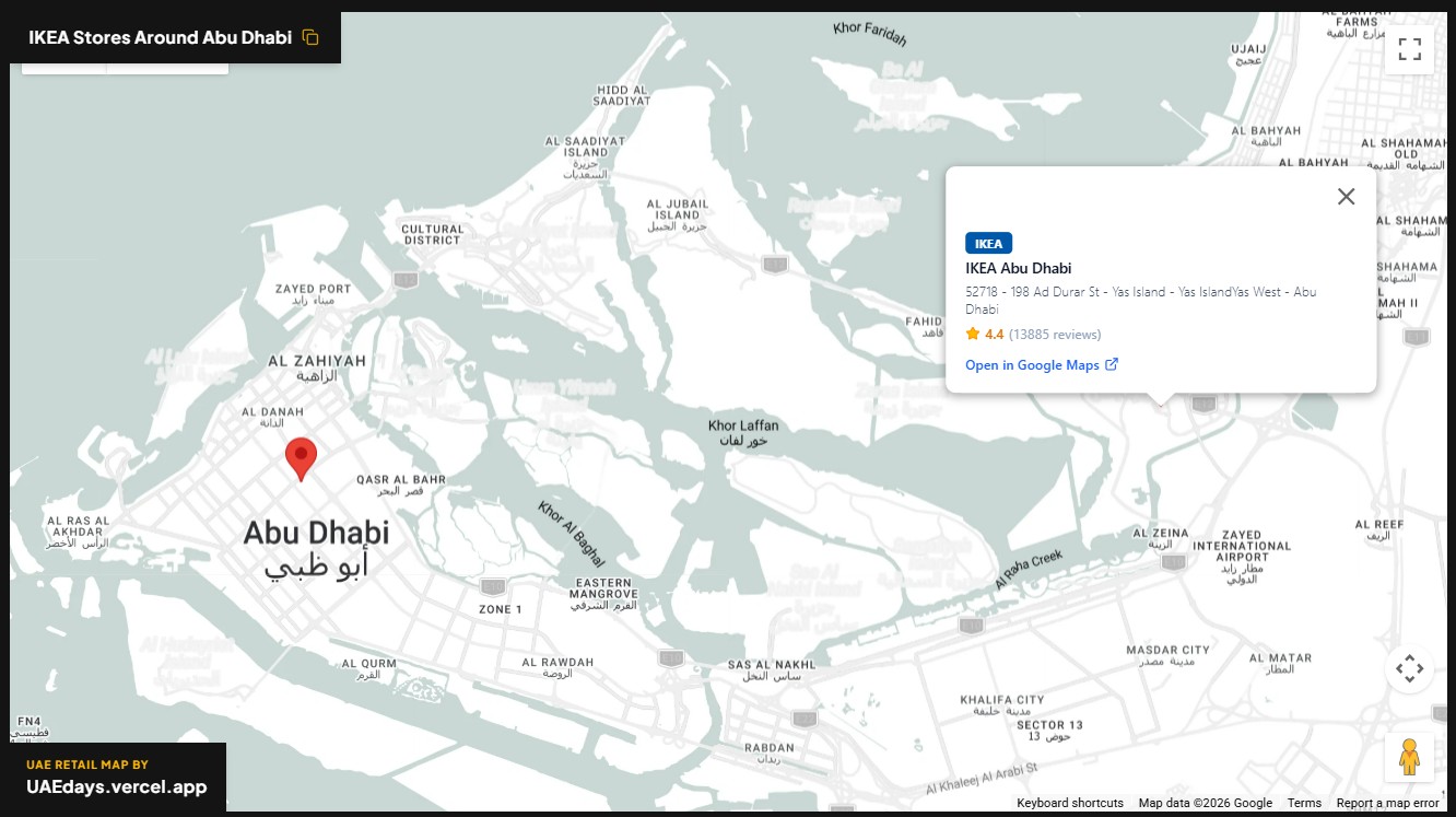 IKEA store distribution across Abu Dhabi