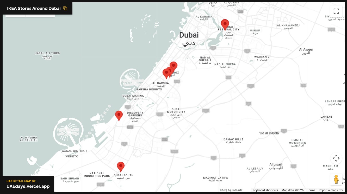 IKEA store distribution across Dubai